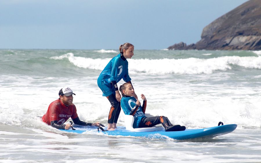 people surfing