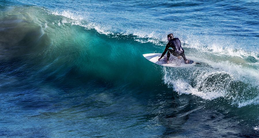 man surfing