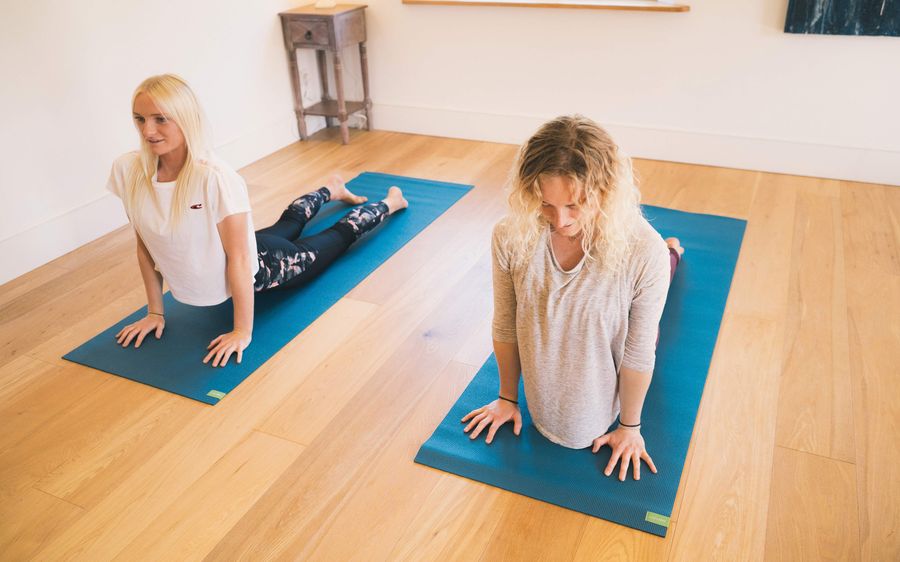women doing yoga