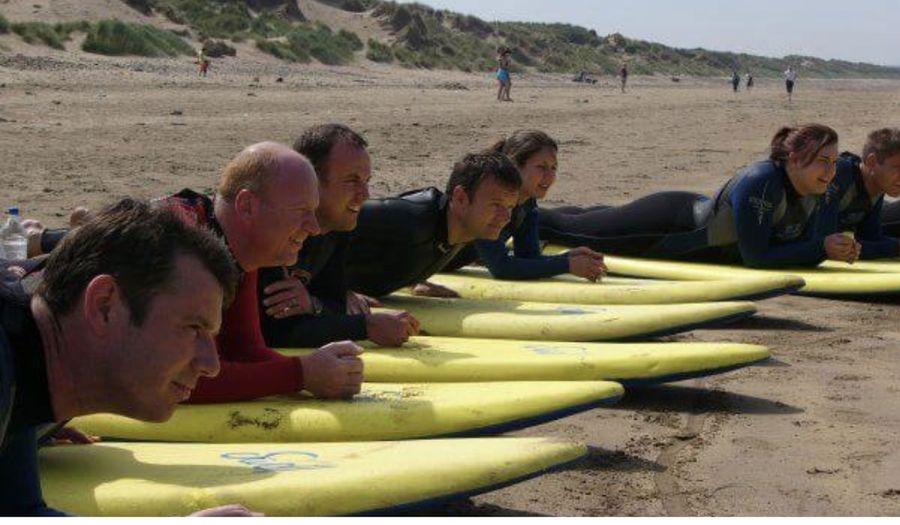 people on surf boards