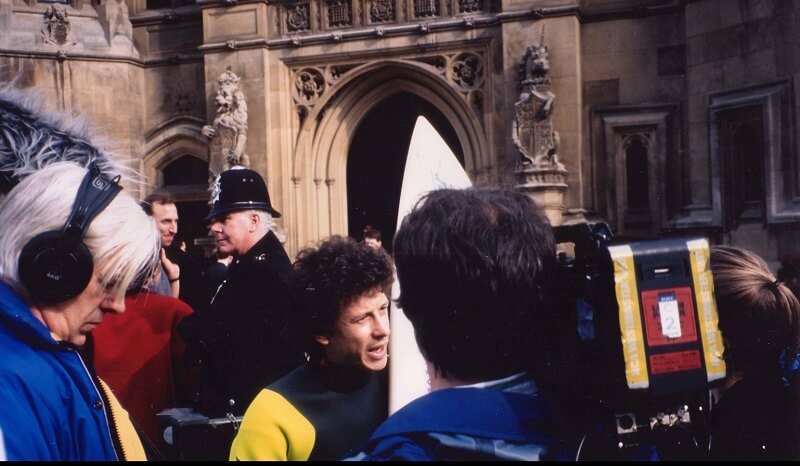 chris hines protesting at house of commons